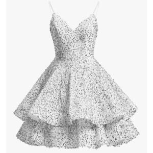 Homecoming sequin sparkling Ice princess mini dress tiered Size Sm Formal party